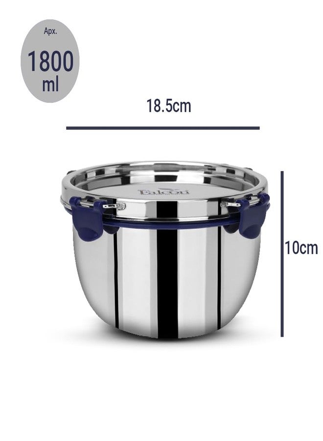 PDDFALCON Stainless Steel EcoNxt Bowl,100% Leakproof BIS Certified, Jindal Seal & Made in India Blue 1800ml and 2800ml (EcoNxt Small Bowl 1800ml) - Image 2