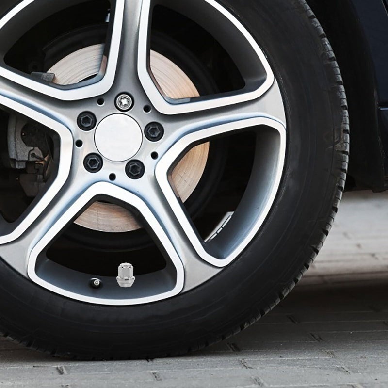 Solid Reinforced Metal Lug Nut Covers 14x1 5 Silver Compatible with Ford Edge Sports Cars - Image 5