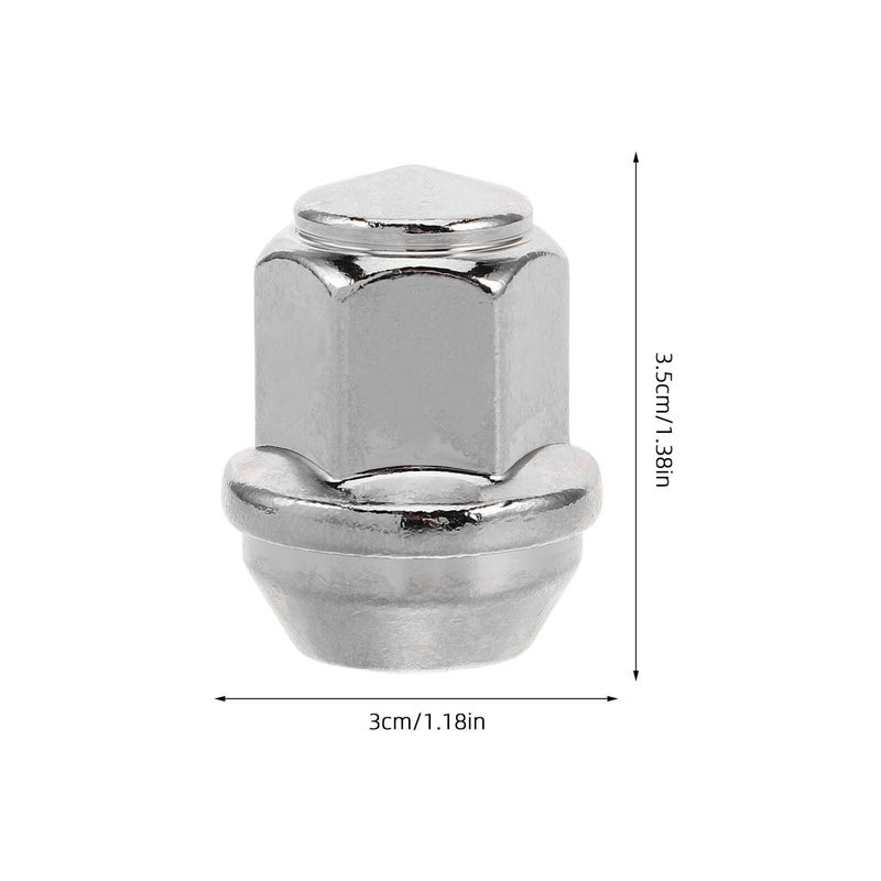 Solid Reinforced Metal Lug Nut Covers 14x1 5 Silver Compatible with Ford Edge Sports Cars - Image 3