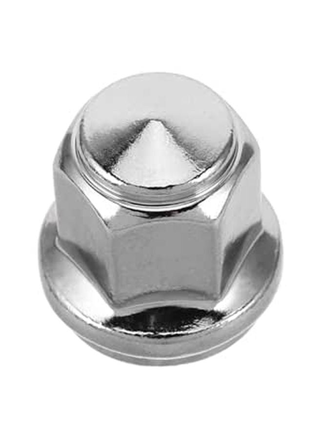 Solid Reinforced Metal Lug Nut Covers 14x1 5 Silver Compatible with Ford Edge Sports Cars - Image 1