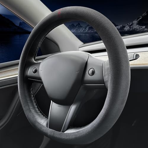 Carodi Suede car Steering Wheel Cover, Suitable for Tesla Model 3 /Model Y Steering Wheel Cover - Image 1