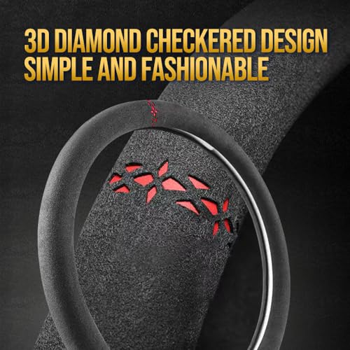 Carodi Suede car Steering Wheel Cover, Suitable for Tesla Model 3 /Model Y Steering Wheel Cover - Image 3