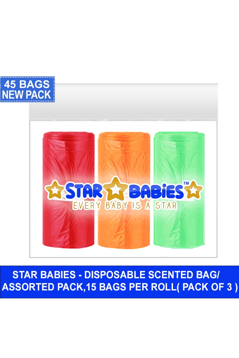 ستار بيبيز Star Babies - Scented Bags - Pack Of 3 - 45 Pcs - Color May Vary