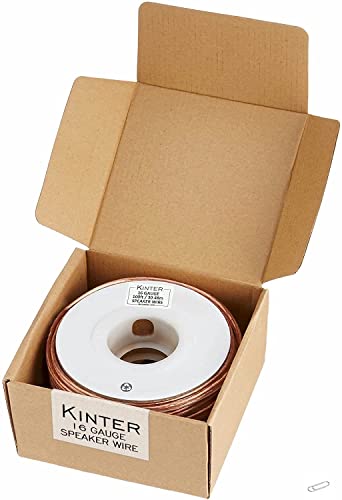 Kinter Cable 100ft 16-Gauge Audio Stereo Speaker Wire Cable, 100 Feet, 30.48 Meters, 2 Conductor, Polarity Marked, Flexible Clear PVC, CCA, Home Theater, HiFi, Surround or Auto Amps - Image 3