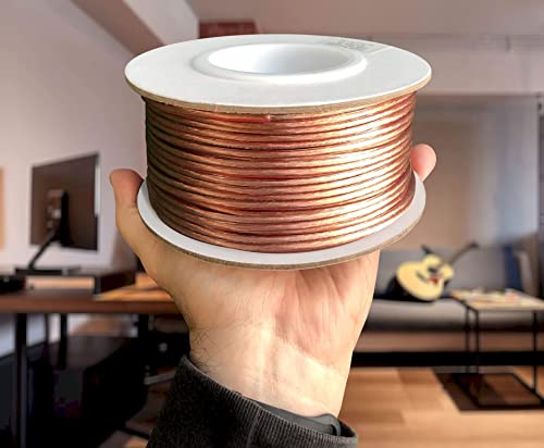Kinter Cable 100ft 16-Gauge Audio Stereo Speaker Wire Cable, 100 Feet, 30.48 Meters, 2 Conductor, Polarity Marked, Flexible Clear PVC, CCA, Home Theater, HiFi, Surround or Auto Amps - Image 4