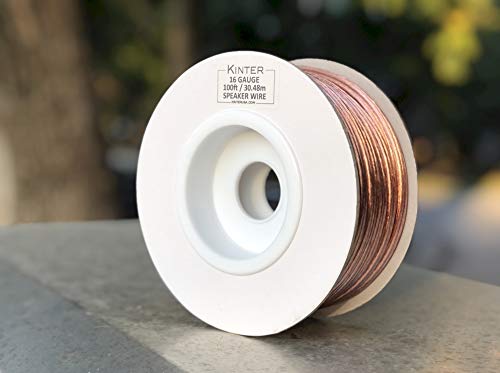 Kinter Cable 100ft 16-Gauge Audio Stereo Speaker Wire Cable, 100 Feet, 30.48 Meters, 2 Conductor, Polarity Marked, Flexible Clear PVC, CCA, Home Theater, HiFi, Surround or Auto Amps - Image 2