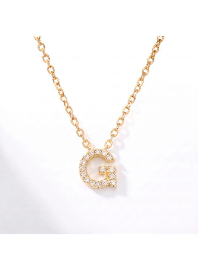 Letter G  Initial Pendant Necklace 18k Gold Plated