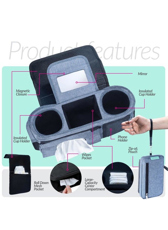 Swanoo Stroller Organizer Non Slip Straps Stroller Caddy With Cup Holder, Stroller Bag for Phone, Pet Stroller Accessories, Universal Fits Uppababby Vista v2 Wonderfold Wagon, Doona and More - Image 2