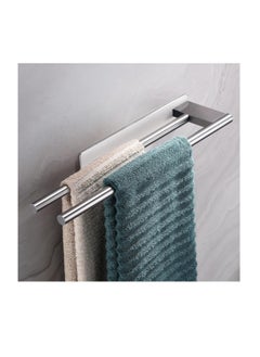 OASIS-TH Towel Rail No Drilling Double 304 Stainless Steel Towel Rail Two Arms Self-Adhesive Guest Towel Holder Wall Mounted for Bathroom Kitchen  - Image 1