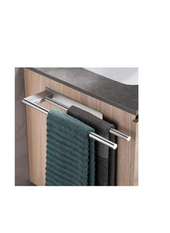 OASIS-TH Towel Rail No Drilling Double 304 Stainless Steel Towel Rail Two Arms Self-Adhesive Guest Towel Holder Wall Mounted for Bathroom Kitchen  - Image 2