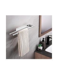 OASIS-TH Towel Rail No Drilling Double 304 Stainless Steel Towel Rail Two Arms Self-Adhesive Guest Towel Holder Wall Mounted for Bathroom Kitchen  - Image 4