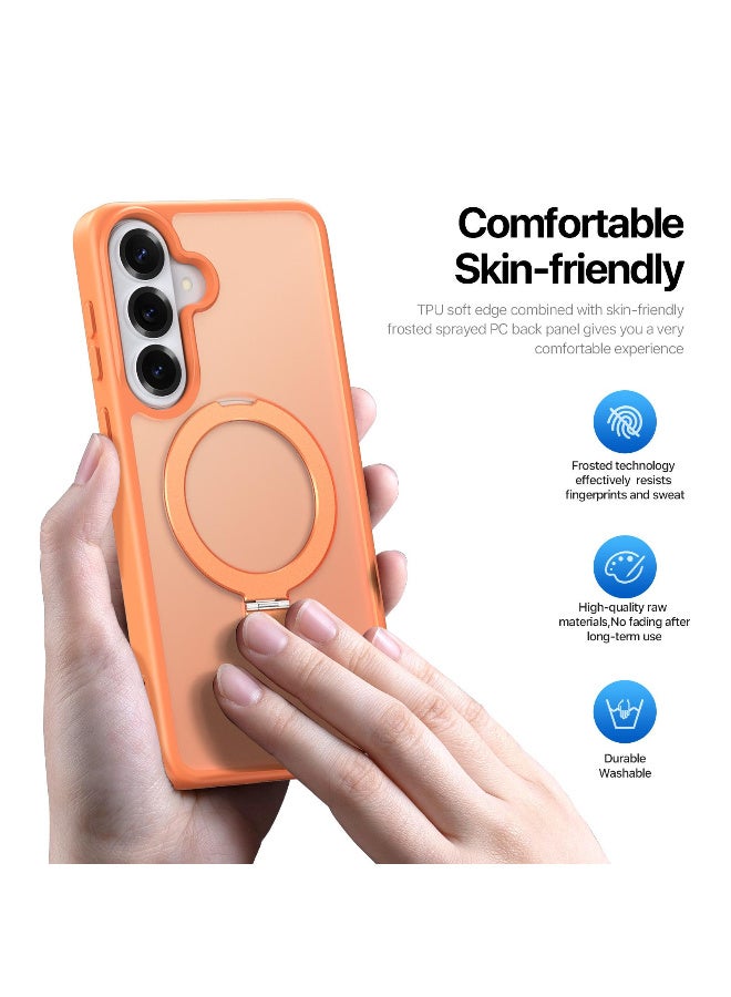 DUX DUCIS Yind Series MagSafe TPU Hybrid PC Phone Case with Stand For Samsung Galaxy S26 Ultra 5G (Orange) - Image 4