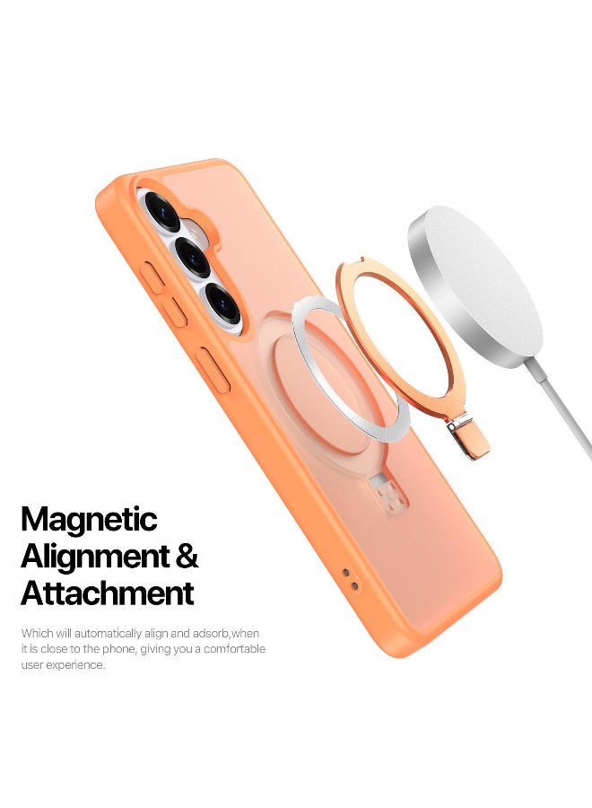 DUX DUCIS Yind Series MagSafe TPU Hybrid PC Phone Case with Stand For Samsung Galaxy S26 Ultra 5G (Orange) - Image 5