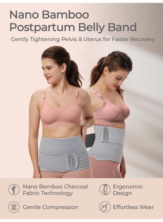 MOOIMOM Bamboo Postpartum Belly Band - Black - L - Image 3