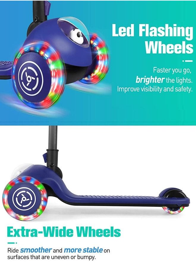 Panda Skate Scooter For Kids 3 Wheel Kids Scooter With Foldable 5 Height Adjustable Handle Baby Scooter With Led Pu Wheels Runner Kick Scooter For Children'S 3 To 10 Years Boys Girls Blue - pzsku/ZA6BEE1F298B1473B47C4Z/45/_/1648029817/90afe308-c4b3-4901-abdd-3762c398f339