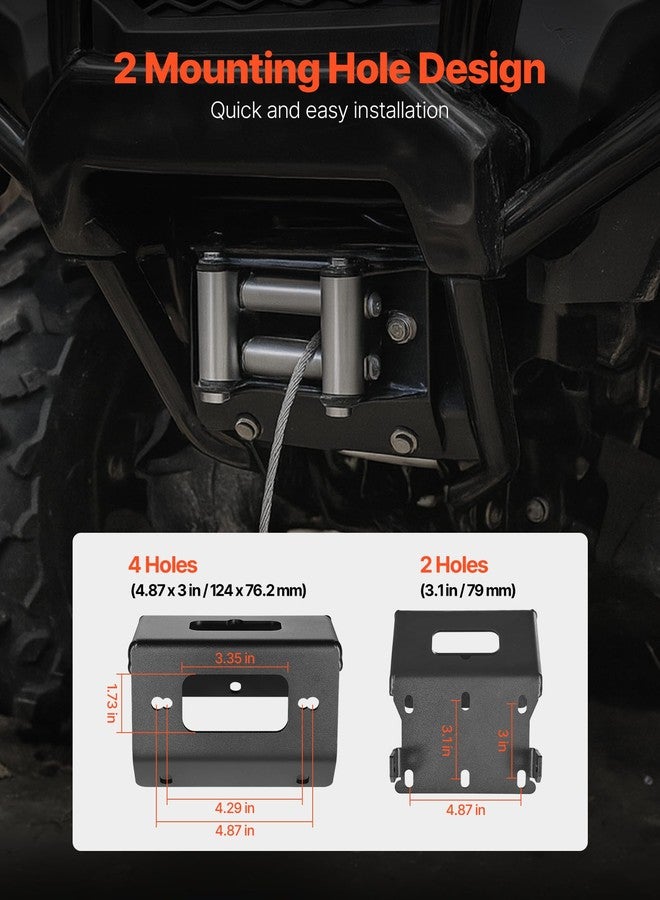 VEVOR Winch Mount, Winch Capacity of 2000-3600 lbs, Trailer Hitch Winch Mount for Select Honda Foreman and Rancher Rubicon Models (2014-2021), 2 Mounting Hole Design, Powder Coated Steel, Black - Image 5