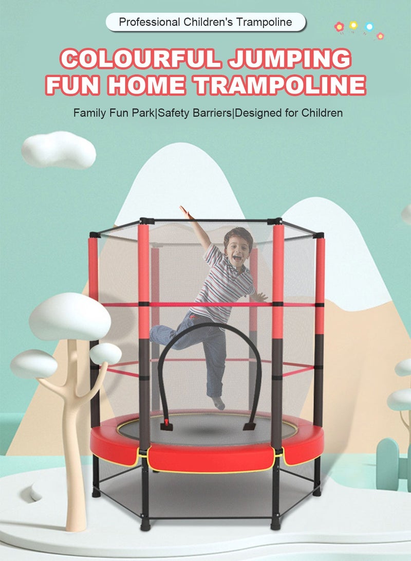 Trampoline for Kids, Indoor & Outdoor Small Toddler Trampoline with Basketball Hoop, Safety Enclosure, Trampoline with Net Baby Trampoline Toys