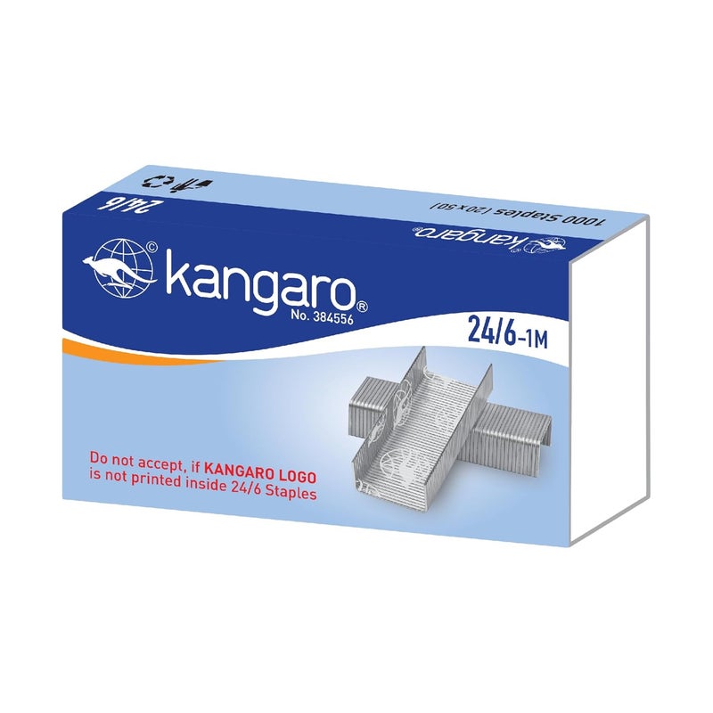 Munix Stainless Steel Scissors - GL-2185 Large Size for Home & Office Use | Kangaro HP-210 Metal Stapler & Durable | 24/6 Staple Heavy Duty Steel Wire 2000 | Quick Loading Mechanism | Pack of 3 - Image 4