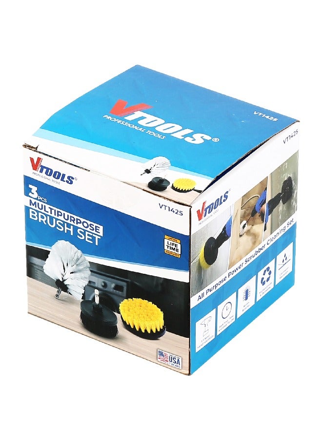 VTOOLS 3-Piece Multipurpose Drill Brush Attachment Set - Image 2