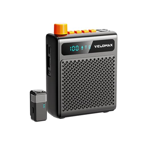 VELOMAX Wireless Voice Amplifier for Teachers with Bluetooth & USB Playback, 3-Mode Portable Personal Speaker, 2600mAh Long Battery Life for Classroom, Meeting, Tour Guide (Single Mic) - Image 1