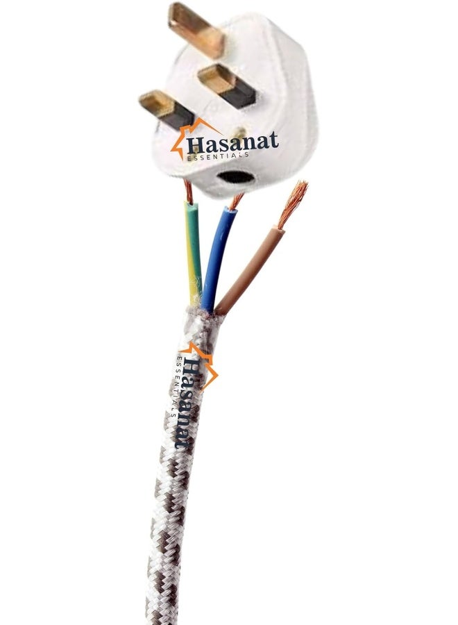 HASANAT ESSENTIALS Essentials Electric Iron Cord 13 Amp 3 Core Steam Generator/Dry Iron Mains Power Cable Flex Lead with 3 pin plug  - Image 2
