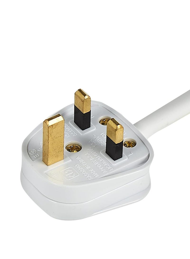 belkin Belkin 6 Way/6 Plug 3m Power Extension Strip with On/Off Switch for Televisions, Gaming Consoles, Home, Office and More - White  - Image 5