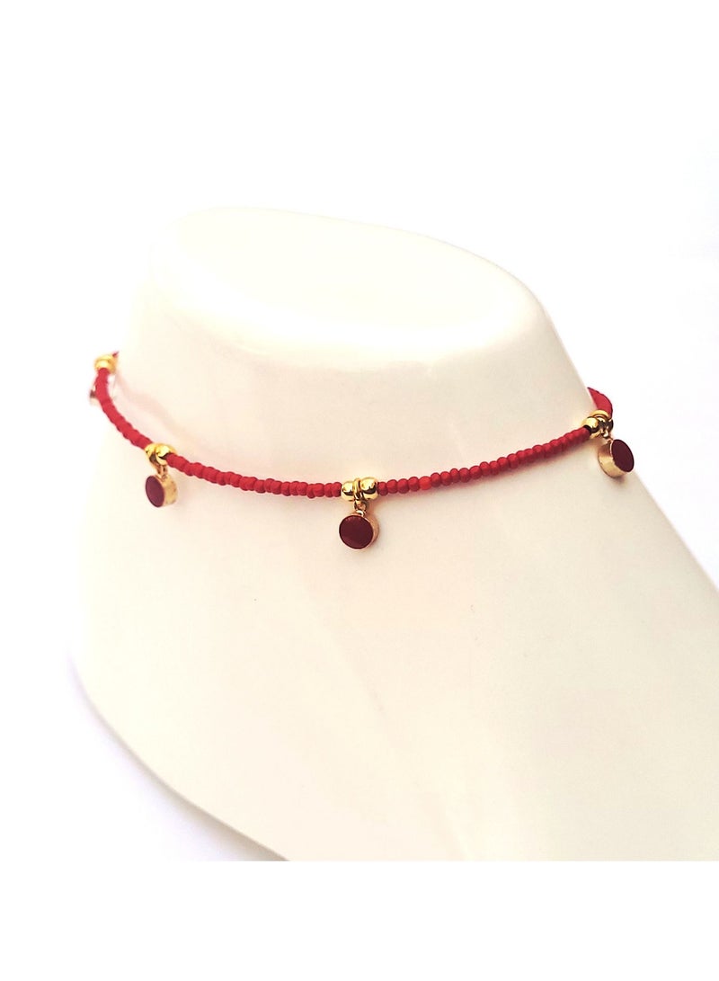 Long Size Anklet with Circular Decorations for Women