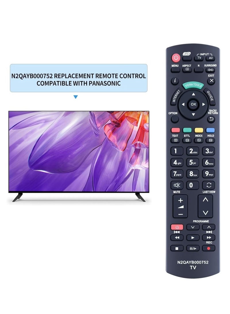 PopZa N2QAYB000752 Panasonic Viera TV Remote Control | Compatible with Panasonic LCD & LED TVs | No Setup Required, Plug & Play | Long-Range Signal, Durable & Ergonomic Design - Image 2