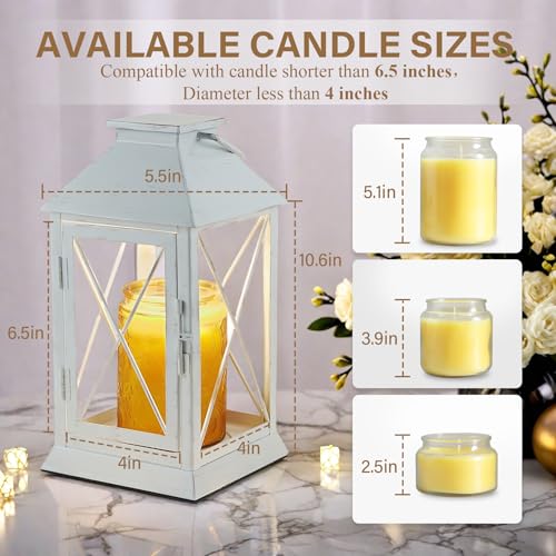 Aaffkaa Candle Warmer Lamp with Timer,Cande Warmer Lantern for Jar Candle,Dimmable Candle Lamp Warmer Farmhouse Heat Lamp with 2 Bulbs,Auto Shut Off & Adjustable Brightness-White - Image 5
