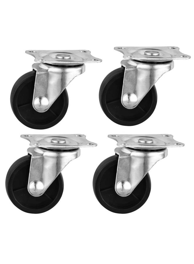 Castor Wheels 4 Pack - 40Mm Rubber Swivel Wheel Caster With Screws - 4 Wheels Without Brake For Furniture Table Trolley Workbench Garage - Image 1