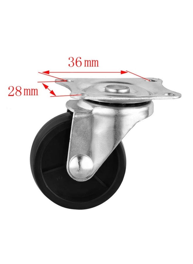 Castor Wheels 4 Pack - 40Mm Rubber Swivel Wheel Caster With Screws - 4 Wheels Without Brake For Furniture Table Trolley Workbench Garage - Image 3