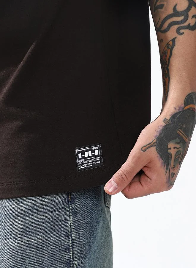 هوبرهولمي Men Cyborg Graphic Printed Oversized Fit T-Shirt