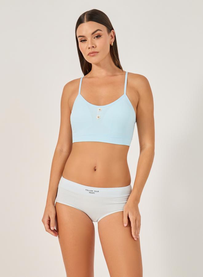 ستايلي ملابس داخلية نسائية  بثلاث قطع بتفاصيل مطبوعة على الخصر - Image 3