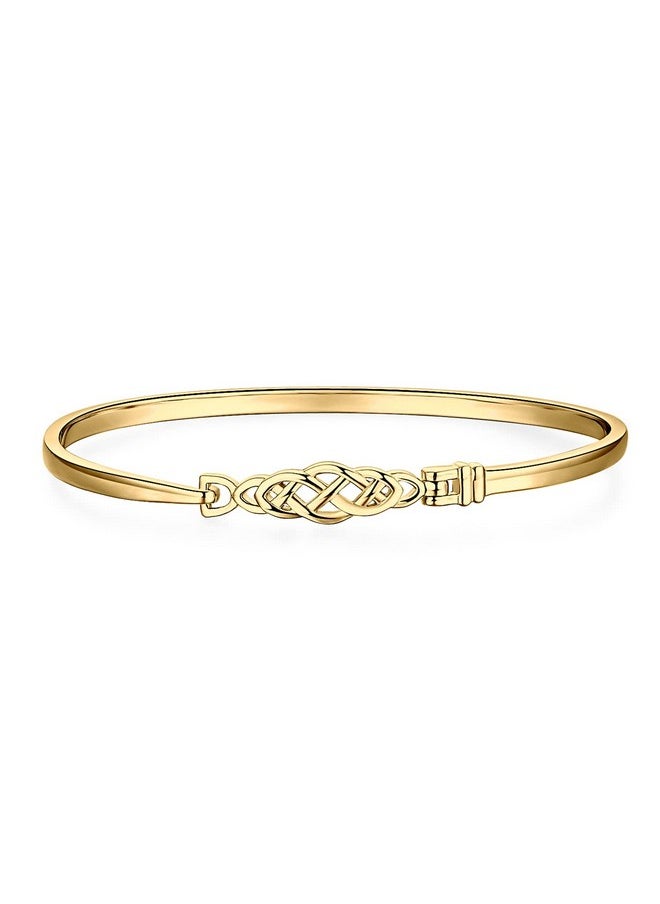 JewelryPalace - Celtic Love Knot Bracelet 14K Yellow Gold Plated 925 Sterling Silver Bracelets For Women Promise Love Bangles Bracelets For Women Friendship Bracelets - Image 1