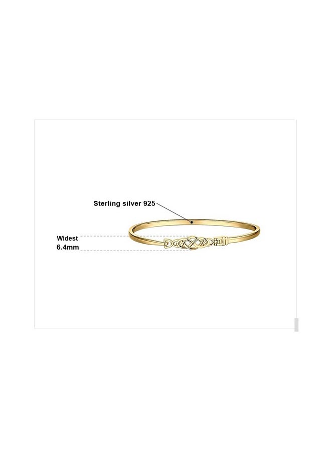 JewelryPalace - Celtic Love Knot Bracelet 14K Yellow Gold Plated 925 Sterling Silver Bracelets For Women Promise Love Bangles Bracelets For Women Friendship Bracelets - Image 1