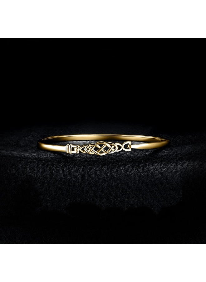 JewelryPalace - Celtic Love Knot Bracelet 14K Yellow Gold Plated 925 Sterling Silver Bracelets For Women Promise Love Bangles Bracelets For Women Friendship Bracelets - Image 1