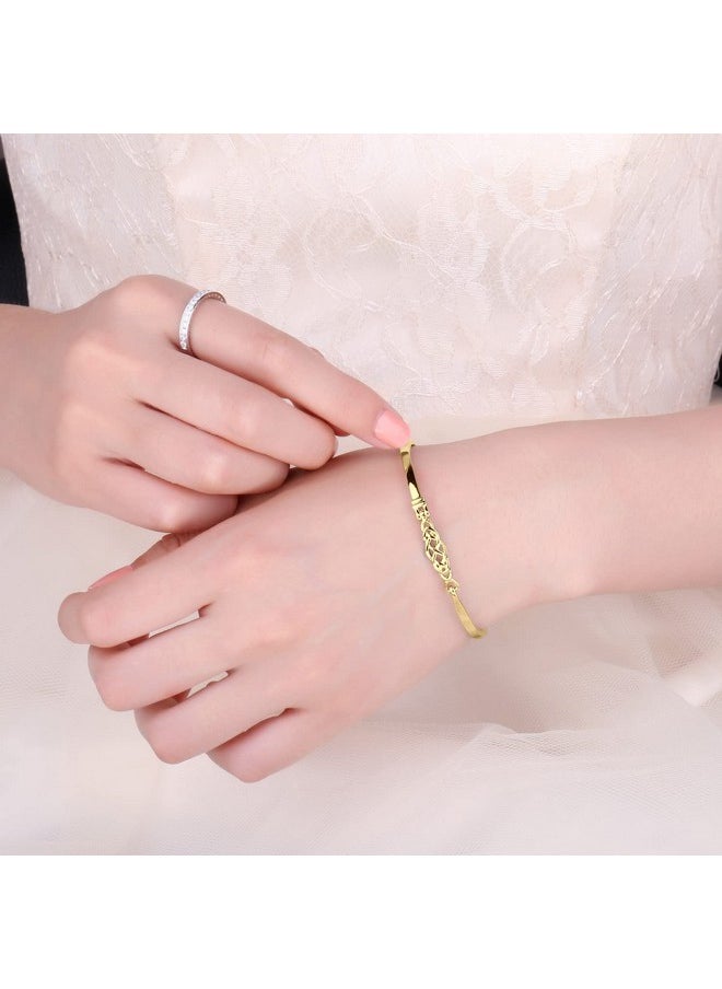 JewelryPalace - Celtic Love Knot Bracelet 14K Yellow Gold Plated 925 Sterling Silver Bracelets For Women Promise Love Bangles Bracelets For Women Friendship Bracelets - Image 1
