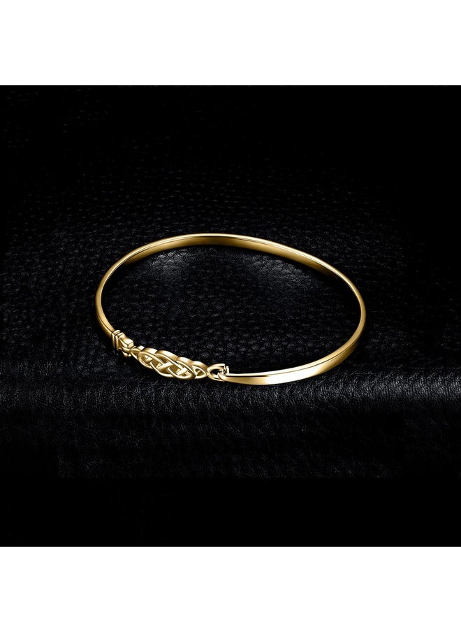 JewelryPalace - Celtic Love Knot Bracelet 14K Yellow Gold Plated 925 Sterling Silver Bracelets For Women Promise Love Bangles Bracelets For Women Friendship Bracelets - Image 1