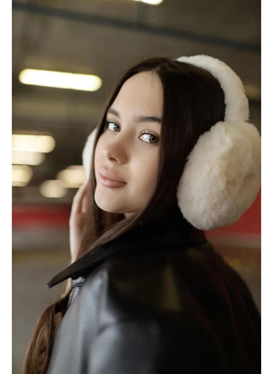 باهلس Imported Beige Color Foldable Plush Headphones