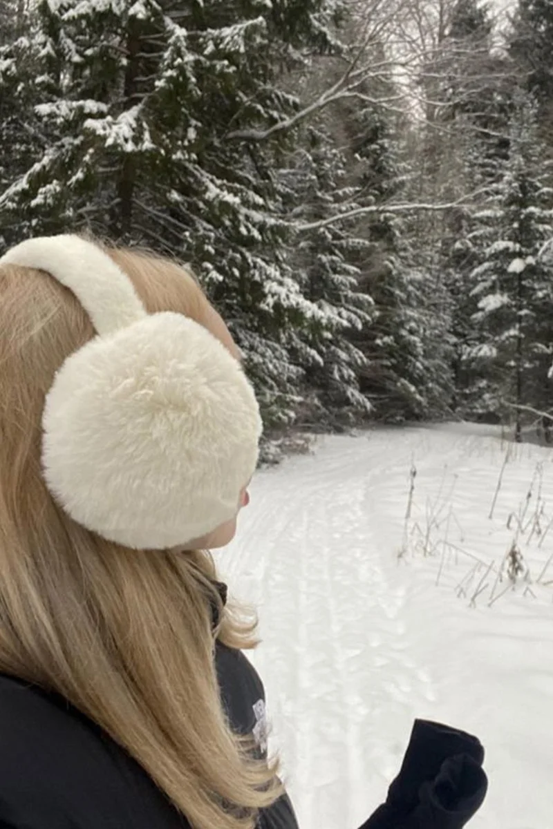 باهلس Imported Beige Color Foldable Plush Headphones