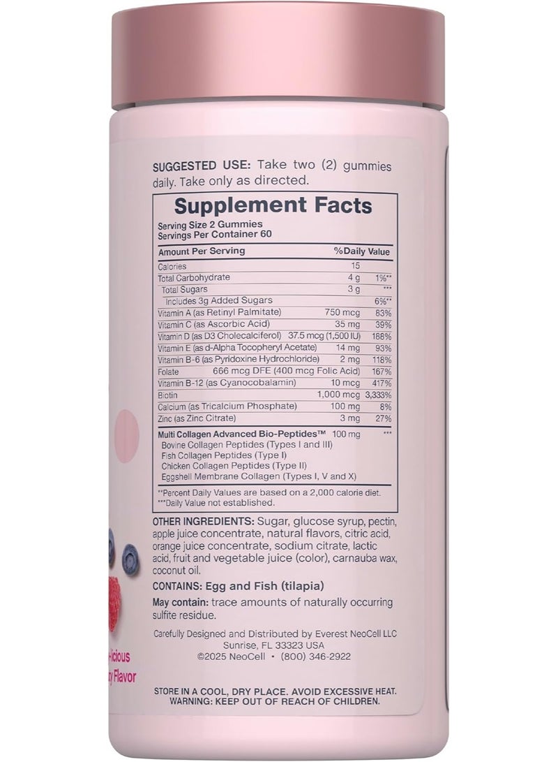 NeoCell - Women's Multi Gummies with Collagen - Berry Flavor - 120 Gummies - Dietary Supplement - Image 2