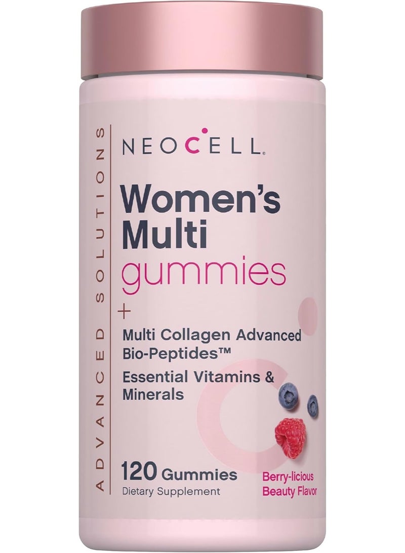 NeoCell - Women's Multi Gummies with Collagen - Berry Flavor - 120 Gummies - Dietary Supplement - Image 1