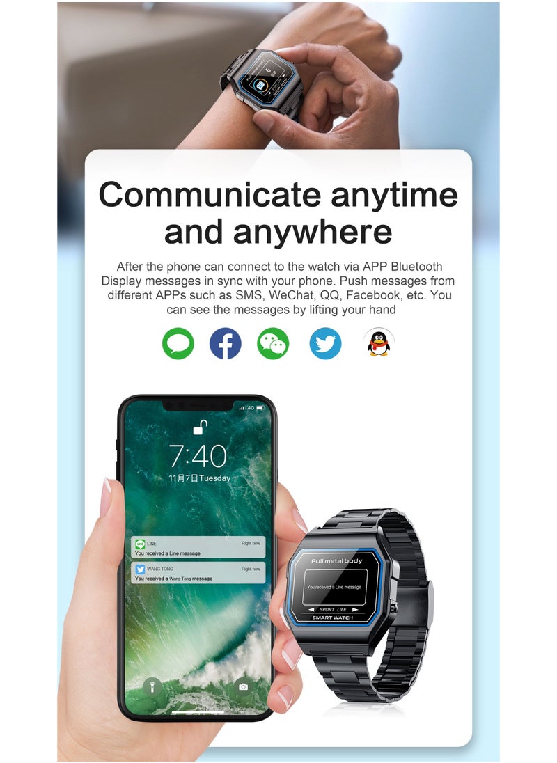 AROAQ - KW18 Men Smart Watches IP67 Waterproof Watch Blood Pressure Monitor Heart Rate GPS Sports Smartwatch for Android iOS - Image 1