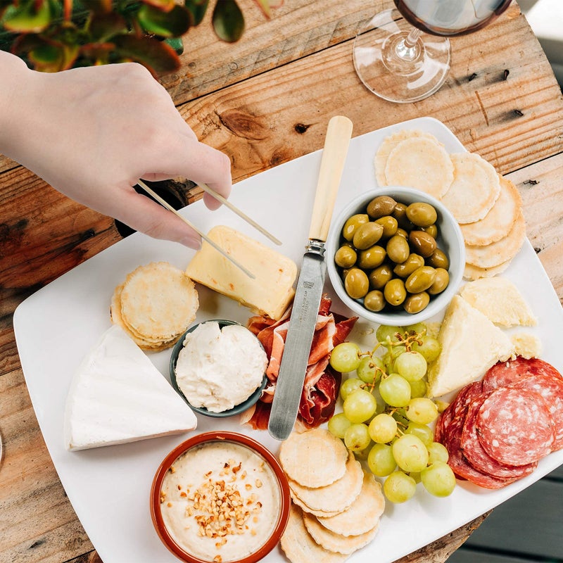 BambooMN 6.3" Mini Bamboo Disposable Tongs - Toast Tongs - 100 Pieces - Image 5