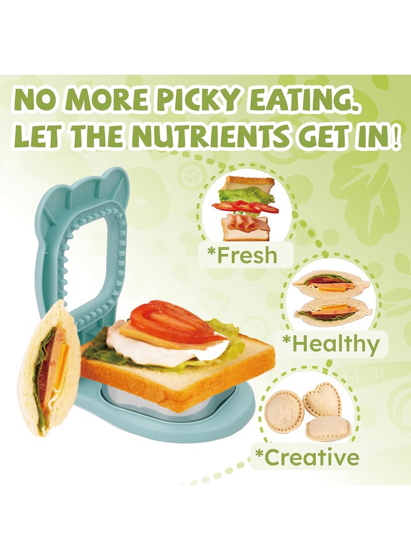 HaDoii Uncrustable Sandwich Maker Cutters for Kids Lunch,Mini Cookie Cutter and Sealer, Square Shape - Image 4