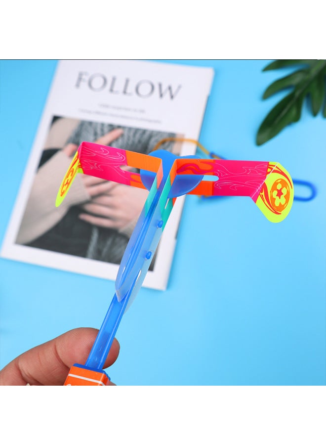 Glowing Bamboo Dragonfly Stall Toy Night Market Rocket Flashing Slingshot Arrow Glowing Toy Fun Play For Kids-Color:Meng Special Small Flying Arrow Blue Lamp (High Temperature Resistant)  - Image 5