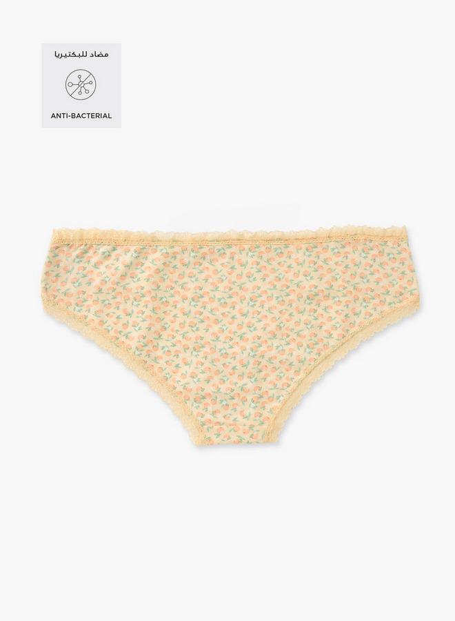 Splash FAV All-Over Floral Print Bikini Briefs with Elasticated Waistband - Image 2