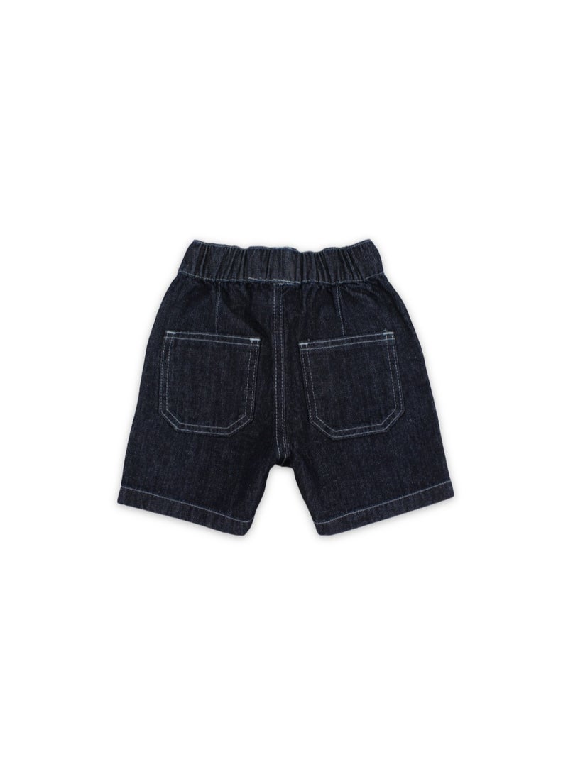 Unisex Denim Shorts – Dark Blue - Image 2