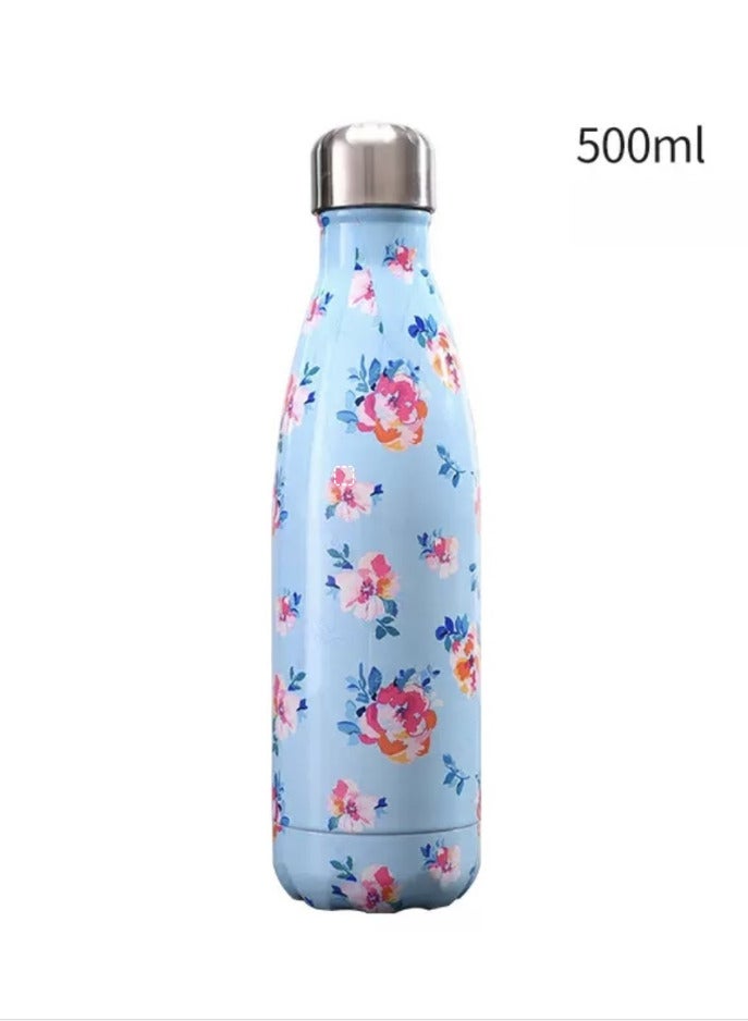 هَيْلة colorful Vacuum Insulated Double Wall Stainless Steel Water Bottle 500 ML 26.5x7cm - Image 1
