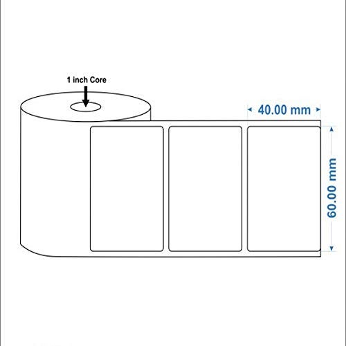 US1984 Labels 60 X 40 mm, Core Size 1 Inch, Thermal Transfer Barcode Stickers,Labels Size 6 x 4 Cm, Permanent Self Adhesive Thermal Sticker Label, 1000 Label in Roll (Pack of 4) - Image 2